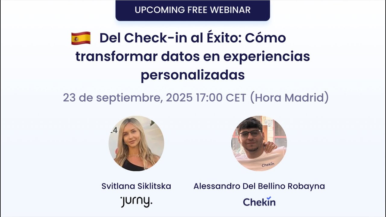 Webinar: Smart Check-In with Jurny + Chekin / Webinar: Check-in inteligente con Jurny + Chekin