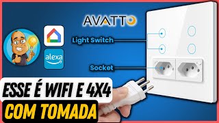 INTERRUPTOR Touch 4x4 Inteligente com TOMADA Avatto | Instalação e Configuração | Funciona com Alexa