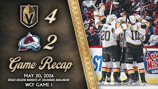 WCF GAME 1 HIGHLIGHTS | Vegas Golden Knights 4, Colorado Avalanche 2 | May 20, 2026