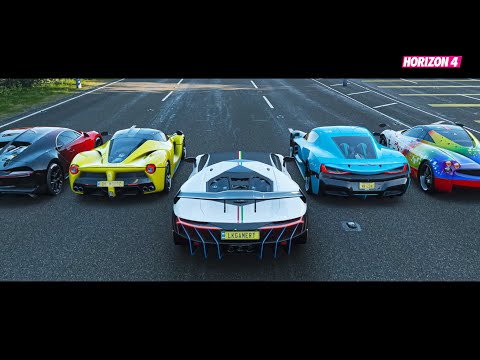 Forza Horizon 4 - Top 9 Fastest Speed Hypercars Drag Race