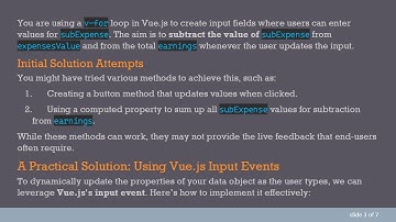 How to Dynamically Update Object Properties Based on User Input in Vue.js
