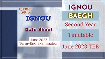 IGNOU Second Year Exam time Table| June 2023 Term-End Examination| ignou date sheet June 2023
