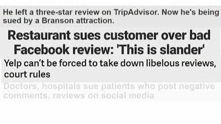 You could get sued for leaving a bad online review