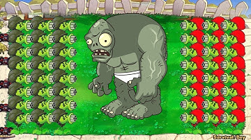 Plants vs Zombies Minigames Zombotany 2 - 9999 Gatling Pea vs 9999 Gargantuar