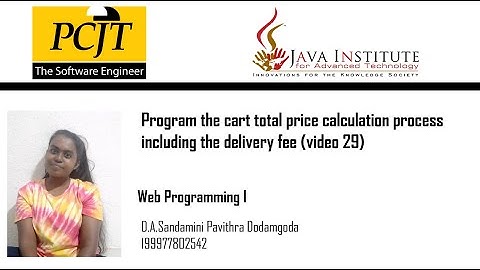 Program the cart total price calculation process including the delivery fee (video 29)