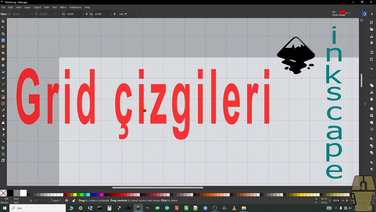 inkscape - 13 | Grids (Izgara Çizgileri) - YouTube