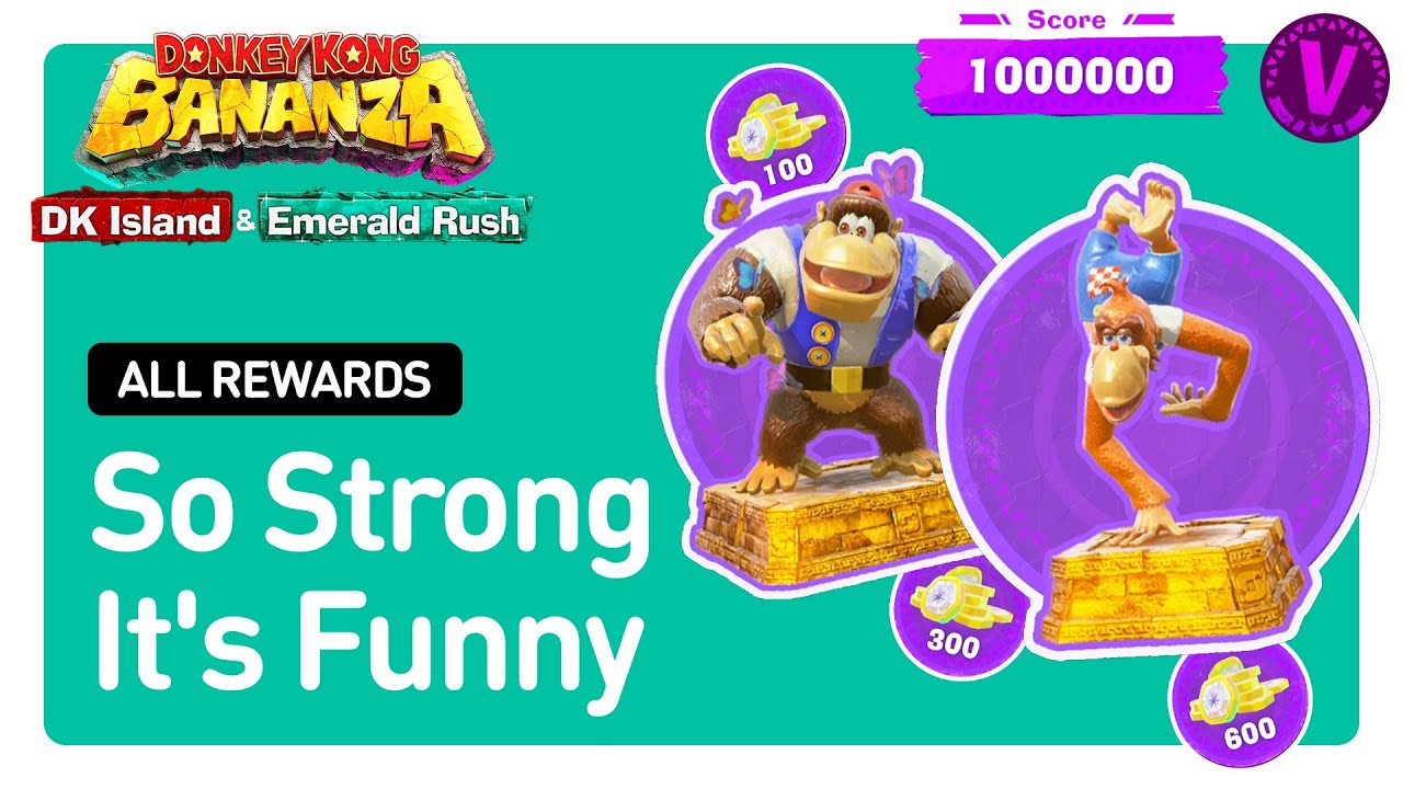 PERFECT So Strong It’s Funny event run | DK Bananza: Emerald Rush | Chunky & Lanky Kong Statues