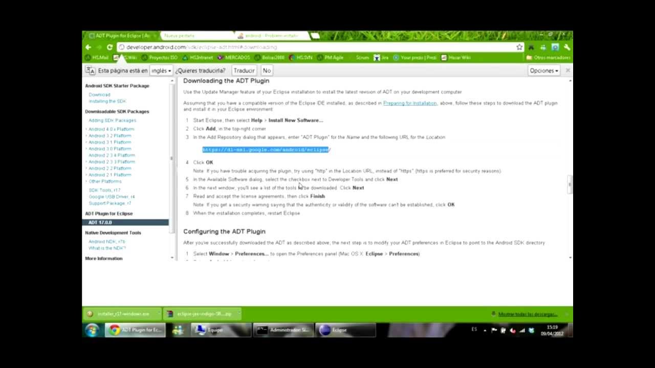 Aprender Android Tutorial - Paso 3: Instalar ADT - YouTube