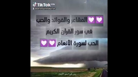 مشاعر وفوائد والحب في سور القرآن الكريم الحب لسورة الأنعام