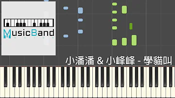 [琴譜版] 小潘潘 & 小峰峰 - 學貓叫 - 鋼琴教學 Piano Tutorial [HQ] Synthesia