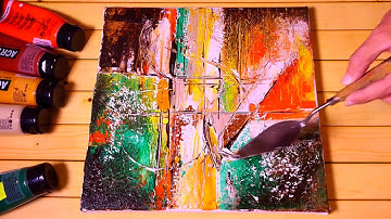 Abstract Painting / Creating Textured Surface With Gesso / Acrylic Abstract Painting Demonstration