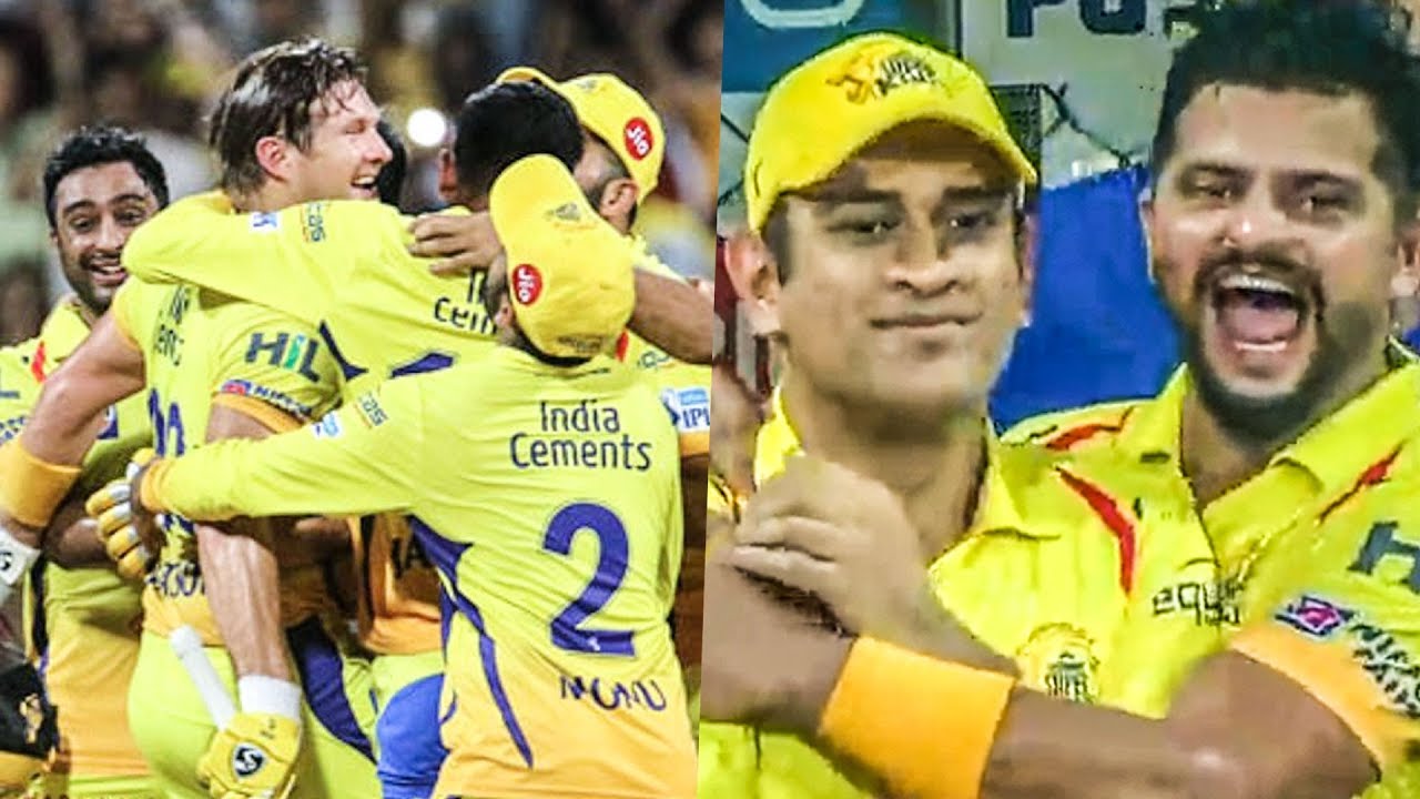 CSK Winning Moment IPL 2018 FINALS Dhoni CSK vs SRH YouTube