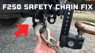 F250 SAFTEY CHAIN HOOK UP FIX. HAMMERLOCKS