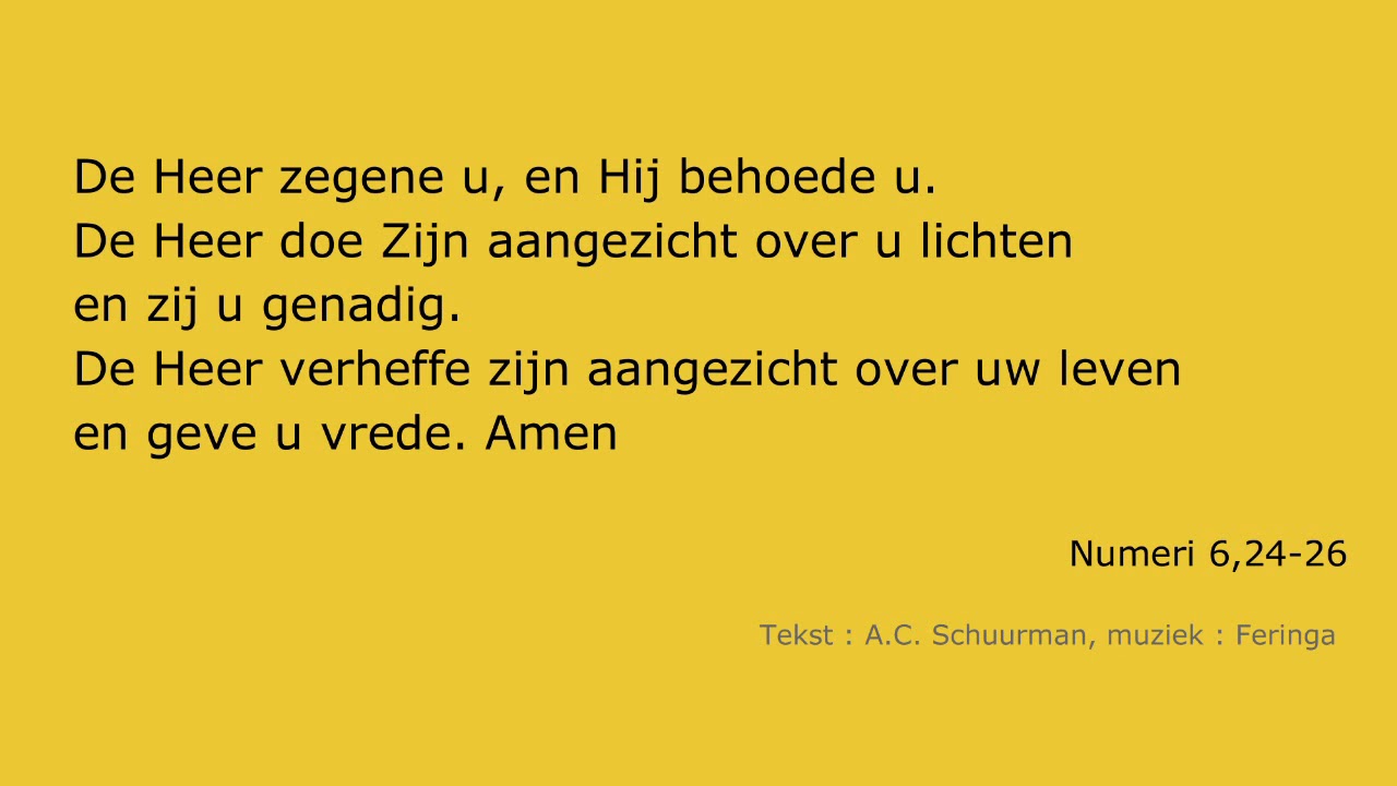 Numeri 6,24-26 De Heer zegene u - YouTube