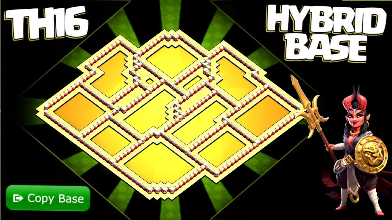 TH16 Trophy & Farming Base Design 2026 - Hybrid Defense for Loot and Trophies! Clash of Clans #1376