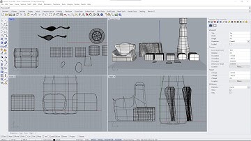 Videocorso RHINO 7 - 14 - Modellazione Poligonale con SubD, Punti, Bordi e Facce, Estrusione, Smusso