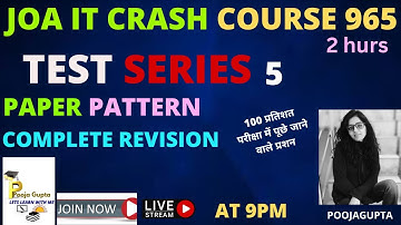 JOAIT MCQS SERIES   / TEST SERIES/ POST 965  / FOR ALL EXAMS  /    BY POOJA GUPTA