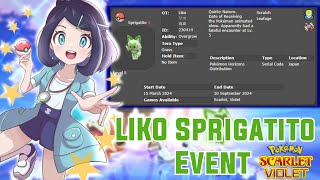 Liko Sprigatito Mystery Gift Event - Pokémon Scarlet and Violet