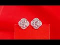 Moissanite Round Cut Flowers Earrings In Silver For Women