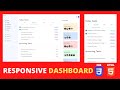 Responsive task management dashboard using html  css  dashboard design in html and css