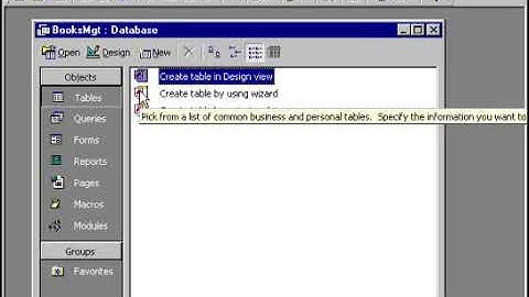 Create a Table in Access by using wizard