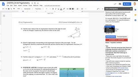 Google Doc | Auto-LaTex Equations