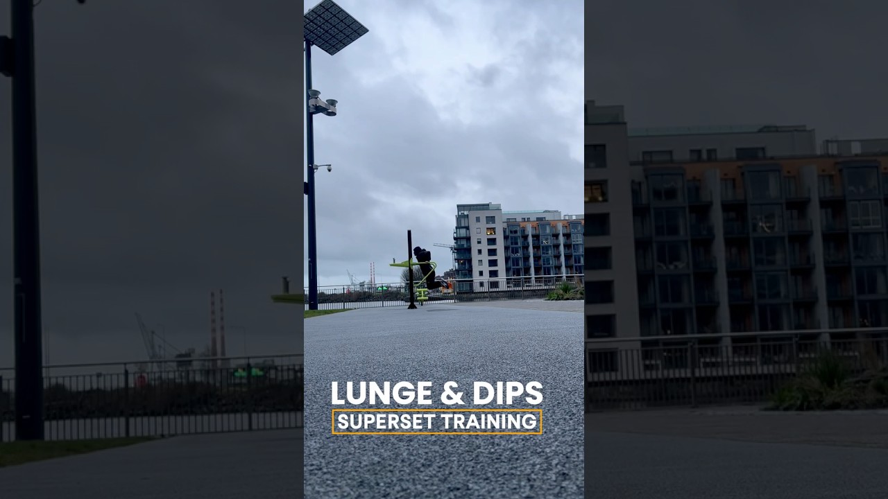 Outdoor Superset Workout: Dips & Lunges (10 Sets)