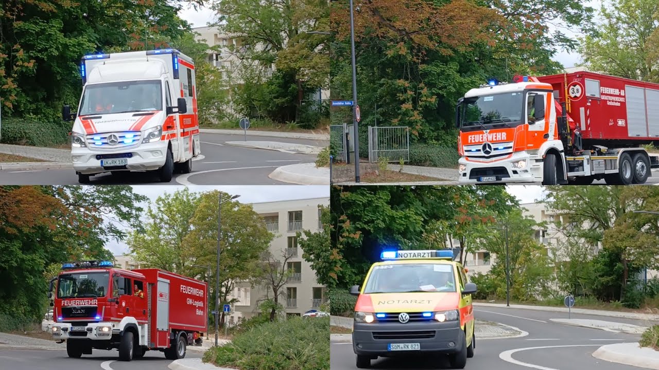 (Ü) Brand im Stadion mit MANV folge Einsatz für die Rettungskräfte aus Erfurt 