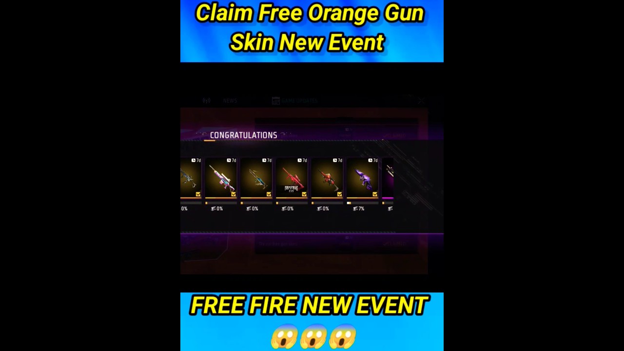 Claim Free Orange Gun Skin || Free Fire New Event  Diwali Ring Event ||diwali event 