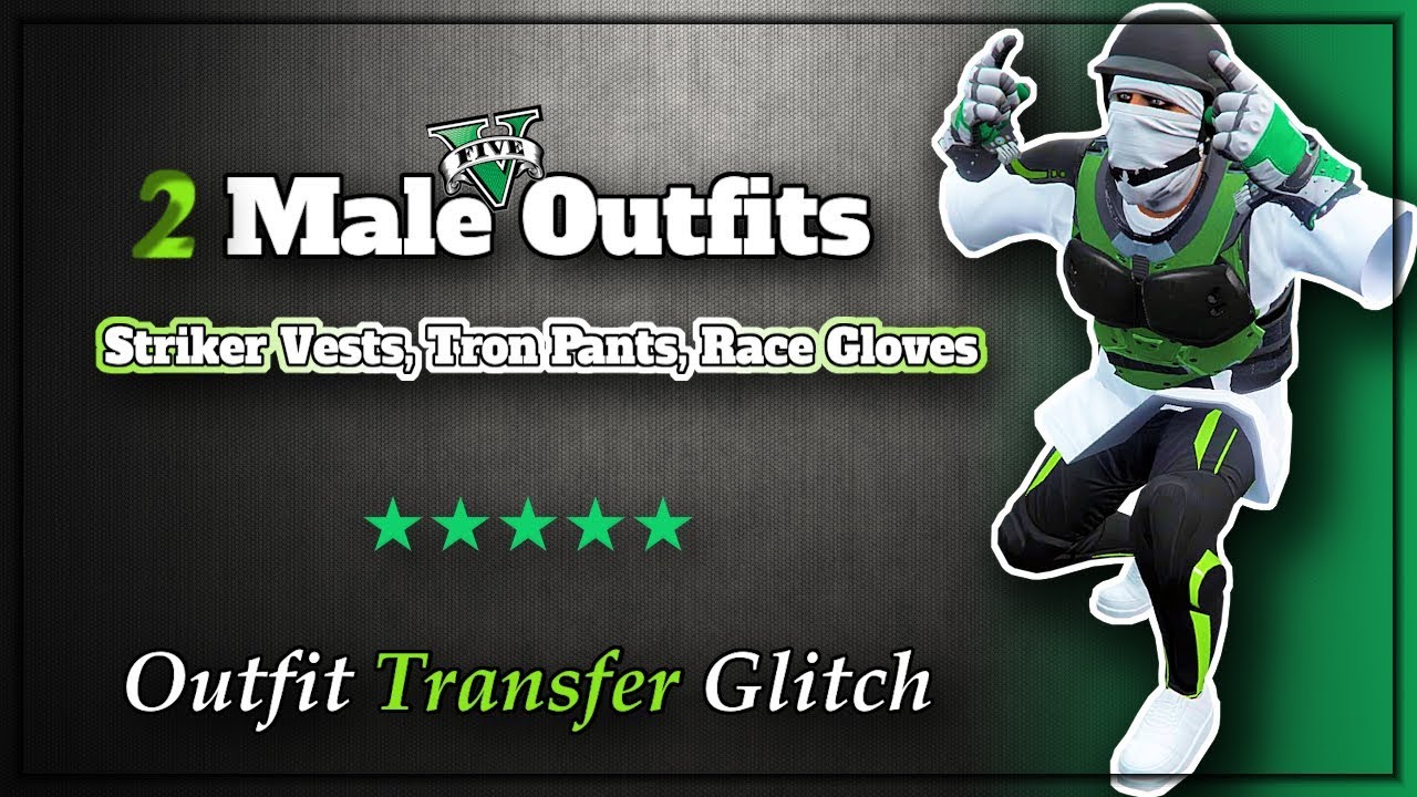 GTA5 Male Components I *NEW* 2 Male Modded Outfits! (Race Gloves, Tron Pants, Etc.)