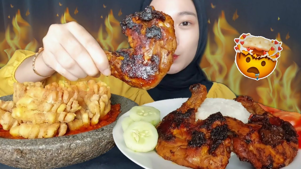 #26 REQUEST MUKBANG AYAM BAKAR SAMBEL TERASI | TERONG CRISPY VIRAL TIKTOK | Mukbang Indonesia
