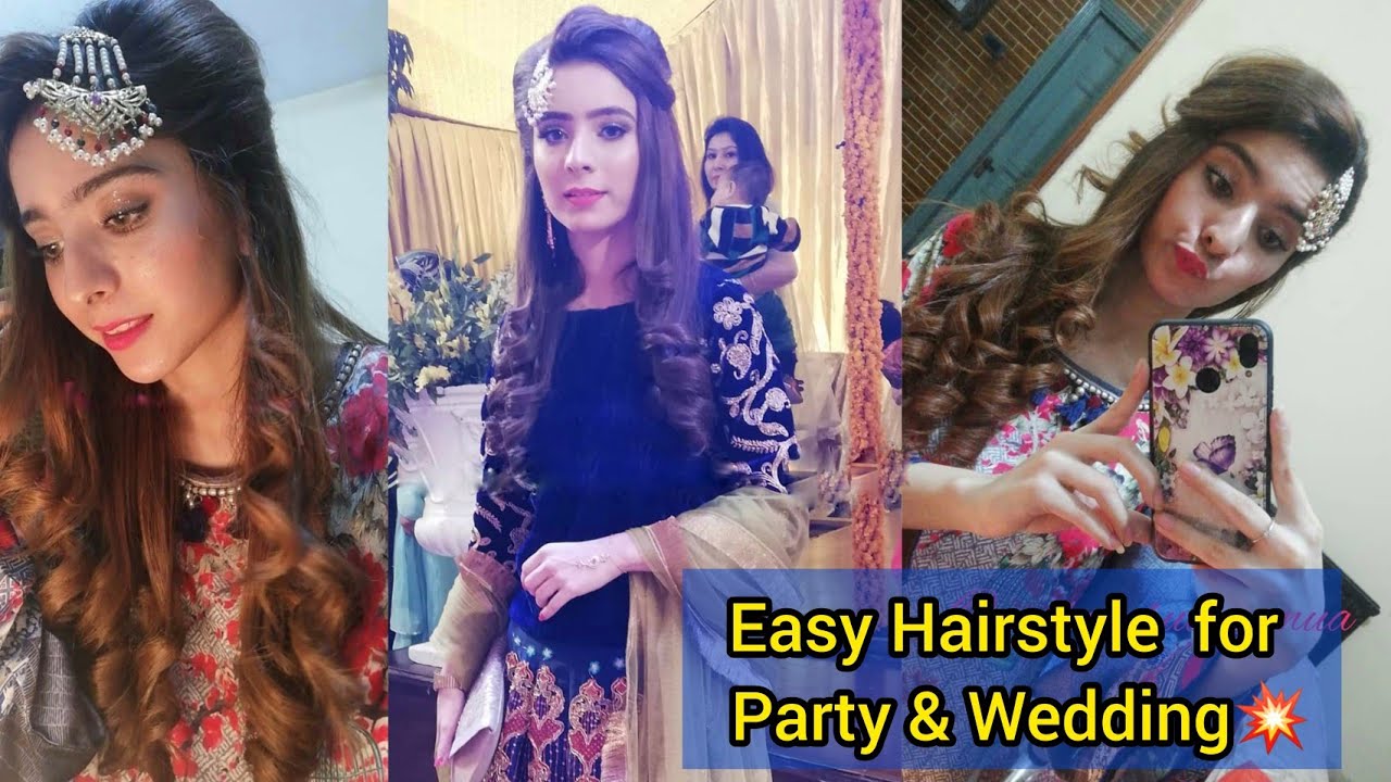 Best wedding hairstyle | How to do curls with flat iron | Simple & Easy  hairstyle - YouTube