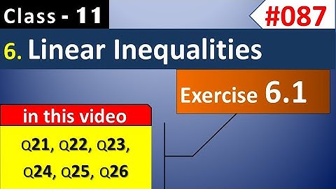 Linear Inequalities | Exercise 6.1 [ Q21 to Q26 ] | Chapter 6 | Class 11 Maths NCERT Solutions