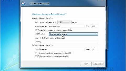 Using Windows 7 - Configure an E-mail Account