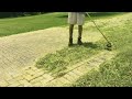 Trimming grass and weeds off a big brick driveway - Satisfying!!