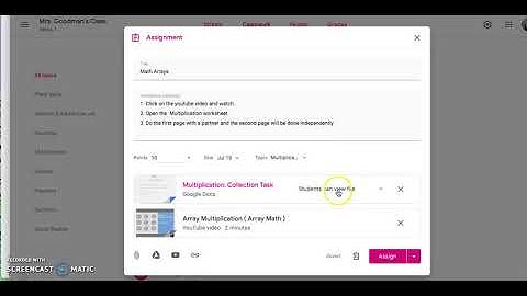 Adding an assignment and YouTube video on Google Classroom