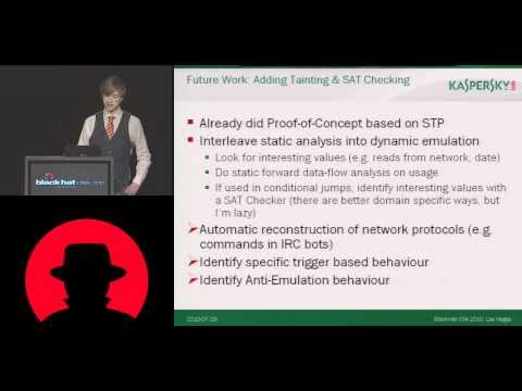 Black Hat USA 2010: dirtbox: A Highly Scalable x86  Windows Emulator 5/5