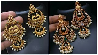 Latest Beautiful 1 Gram Gold Chandbali Earrings Collection
