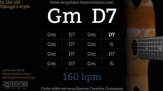 Gm D7 (160 bpm) - Gypsy jazz Backing track / Jazz manouche