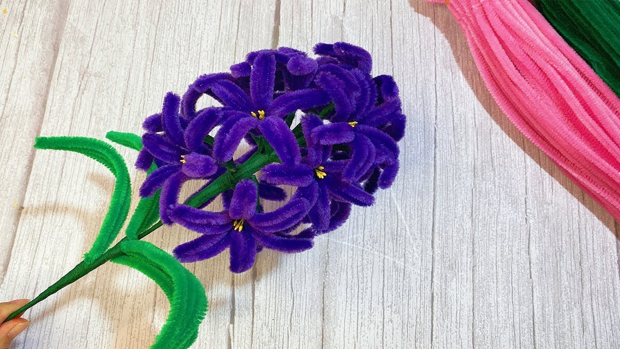 DIY Hyacinth Flowers 🌸 Beautiful Hyacinth Craft with Pipe Cleaners | Chenille Wire Tutorial