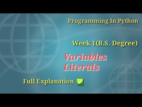 What are Variable and Literals Difference between Variables and Literals IIT MADRAS #iitm
