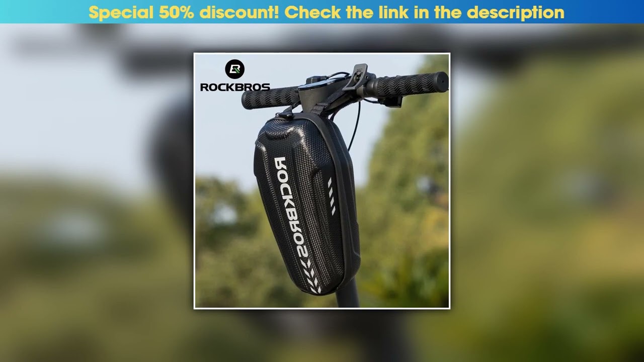 Review ROCKBROS Universal Electric Scooter Head Handle Bag Hard Shell Bag Electric Scooter Bag for•