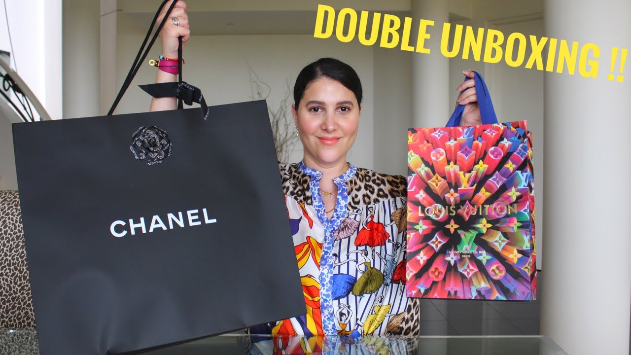 DOUBLE UNBOXING FEATURING CHANEL CHRISTMAS PACKAGING + LOUIS VUITTON CRUISE 20!! - YouTube