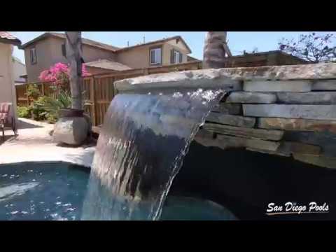 San Diego Pools - Zero Edge Freeform Pool and Spa and Gazebo