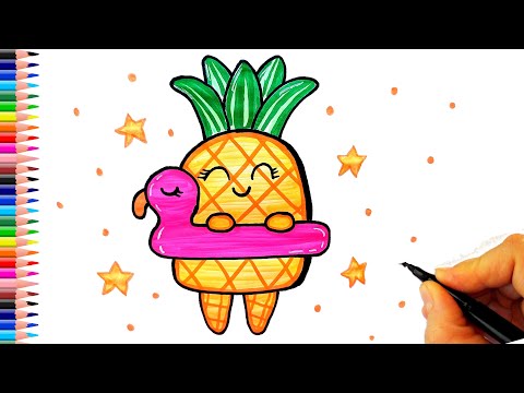 Sevimli Ananas Çizimi 🍍  How To Draw a Cute Pineapple - Ananas Nasıl Çizilir? - Kolay Çizimler