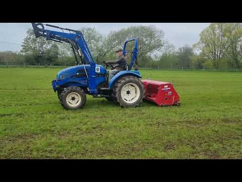 Over seeding damaged grazing land with the 40hp Compact Tractor and Blec MultiSeeder.