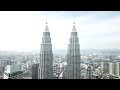 Malaysia's Petronas Twin Towers 4K Drone view