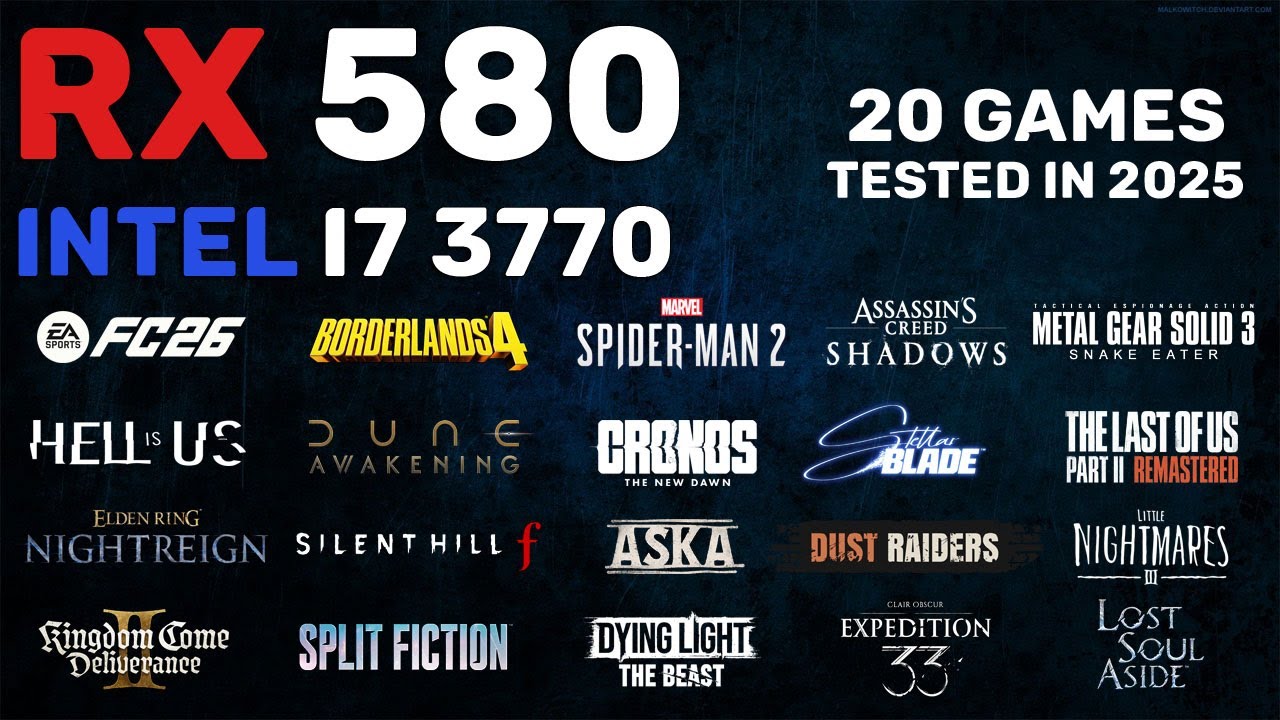 RX 580 - i7 3770 in 2025 - Test in 20 Games