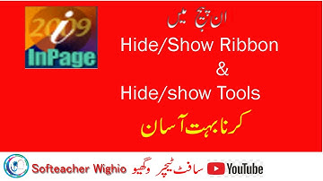 how to  Inpage Hide/show tools and ribbon