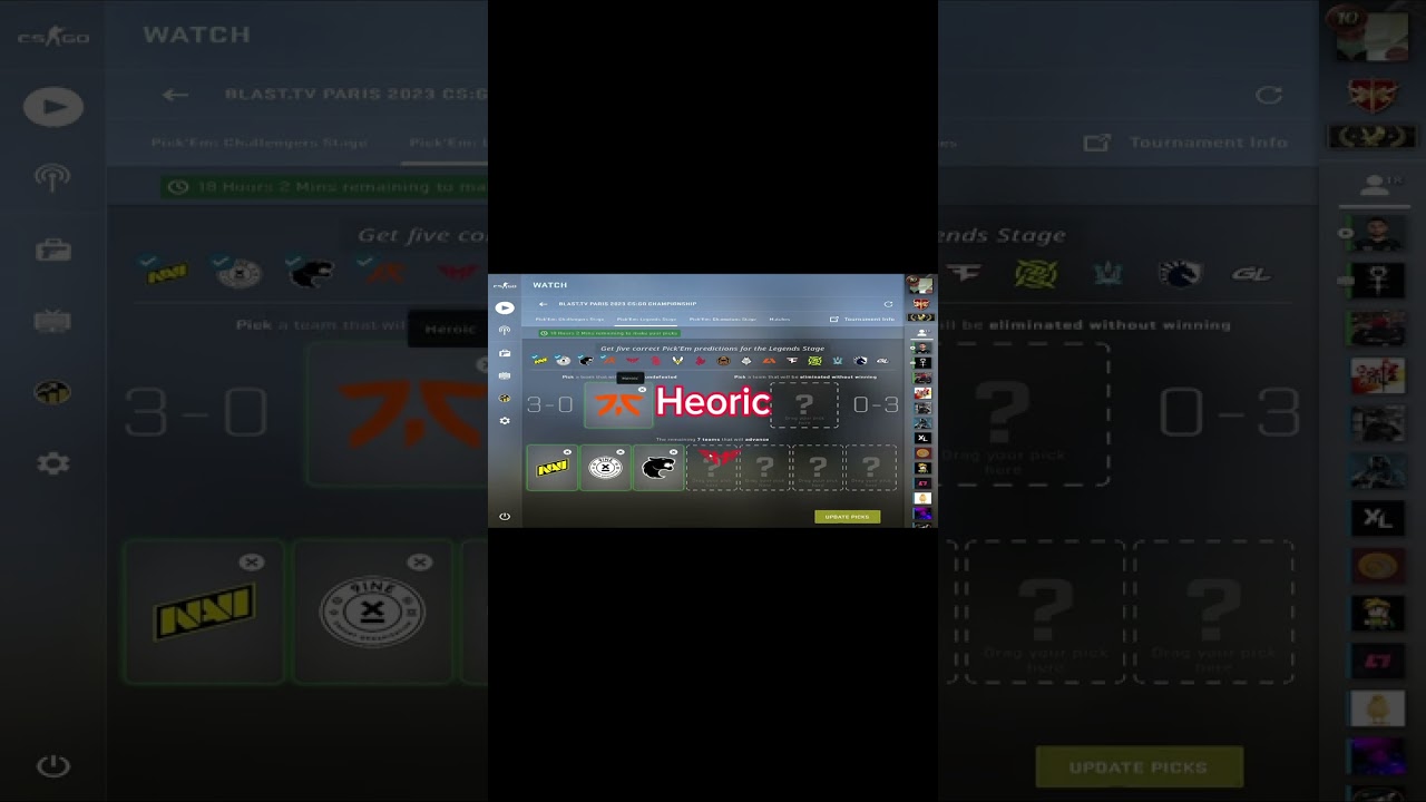 LEGENDS STAGE! PARIS MAJOR 2023 PICKEM! ROAD TO DIAMOND COIN!